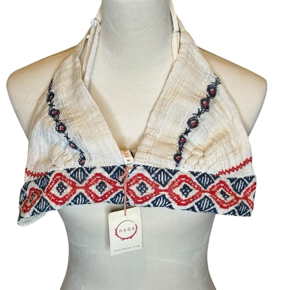 Raga Revolve Amalia Bralette in White Red Blue Win Women’s Size Medium NEW - Picture 8 of 13